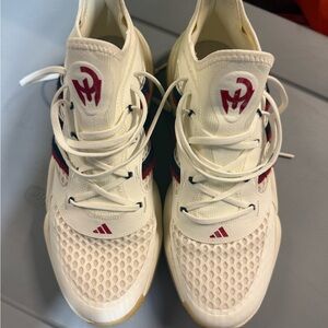 adidas White Athletic Sneakers with Red and Navy Accents